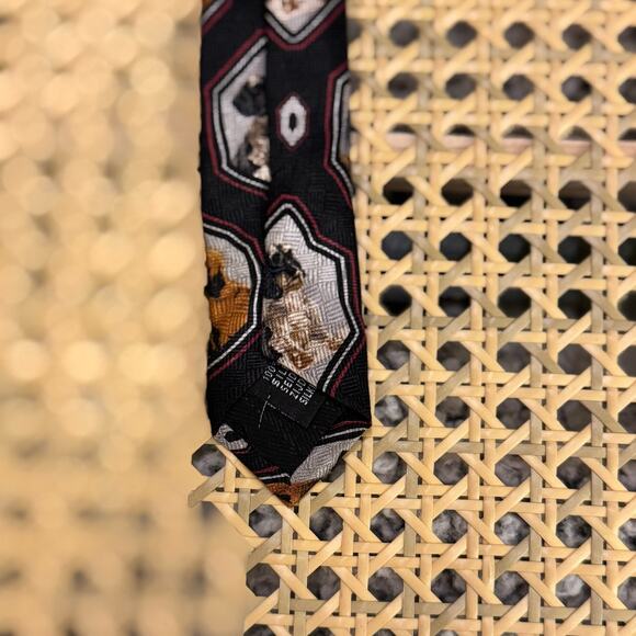 Men's Silk 60" Dog Print Necktie Best Friends by Ruth Maystead Foulard Tie - Picture 6 of 8